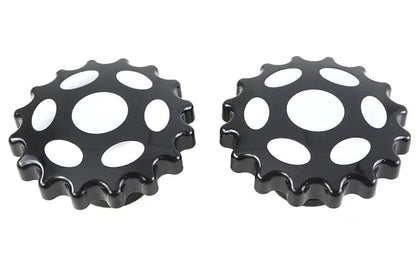 Wyatt Gatling Sprocket Gas Cap Set for Harley Davidson - Vented & Non-Vented Black Part #78093B by Wyatt Gatling