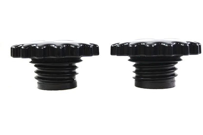 Wyatt Gatling Sprocket Gas Cap Set for Harley Davidson - Vented & Non-Vented Black Part #78093B by Wyatt Gatling