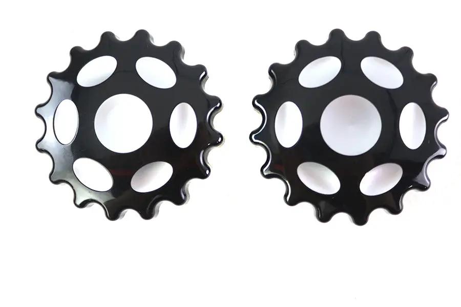 Wyatt Gatling Sprocket Gas Cap Set for Harley Davidson - Vented & Non-Vented Black Part #78093B by Wyatt Gatling