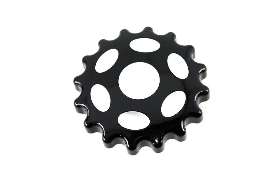 Wyatt Gatling Sprocket Gas Cap Non-Vented Black for Harley Davidson FLST (Part #78086B) by Wyatt Gatling