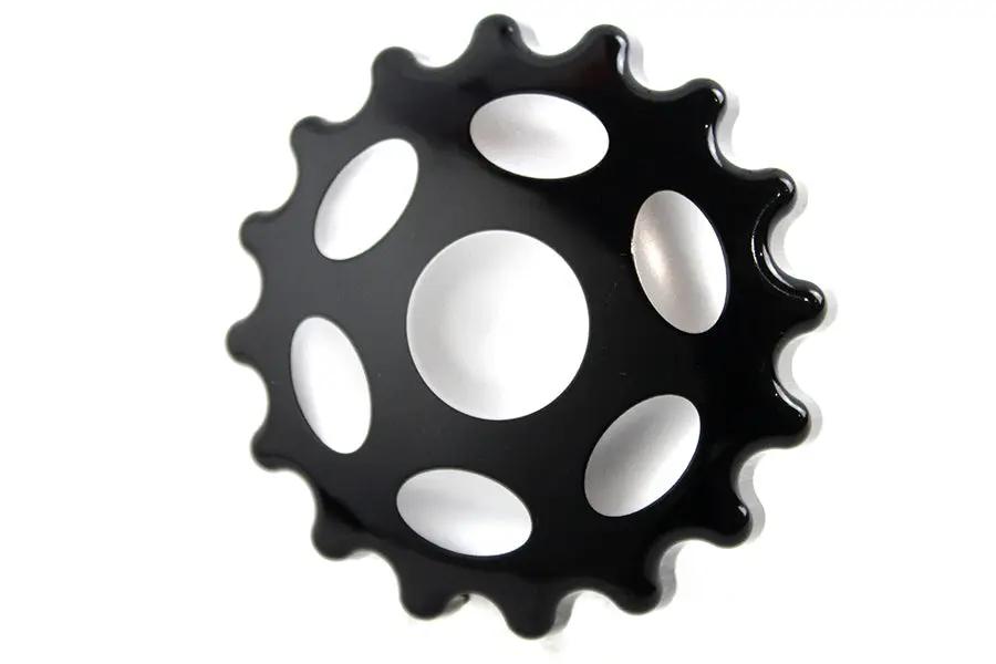 Wyatt Gatling Sprocket Gas Cap Non-Vented Black for Harley Davidson FLST (Part #78086B) by Wyatt Gatling