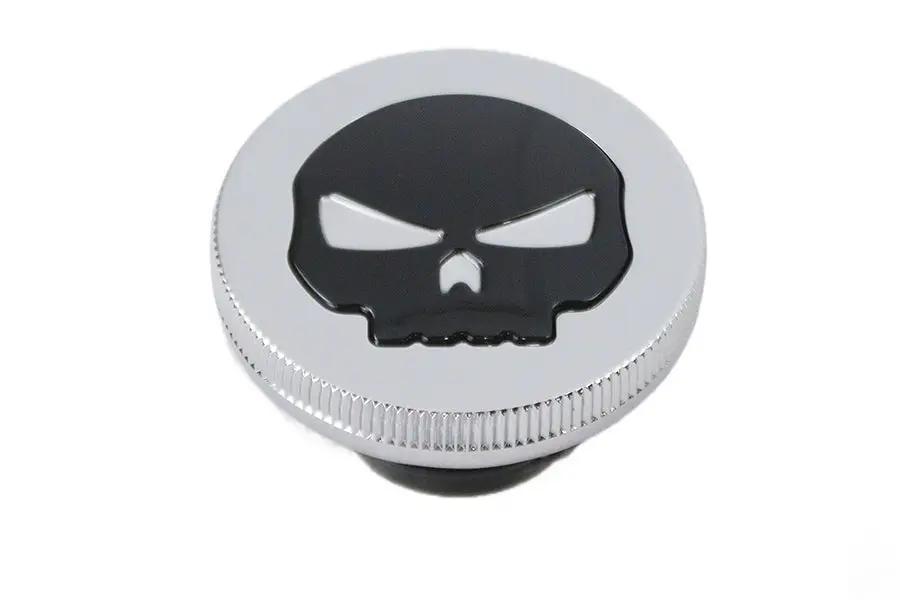 Wyatt Gatling Chrome Skull Style Vented Gas Cap for Harley Davidson FL Models Part #78575R by Wyatt Gatling