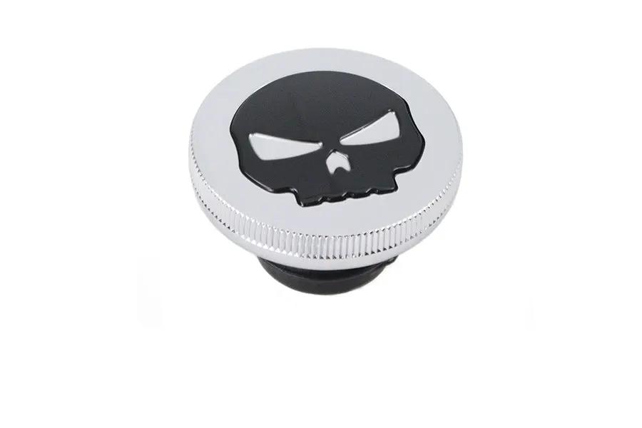 Wyatt Gatling Chrome Skull Style Vented Gas Cap for Harley Davidson FL Models Part #78575R by Wyatt Gatling
