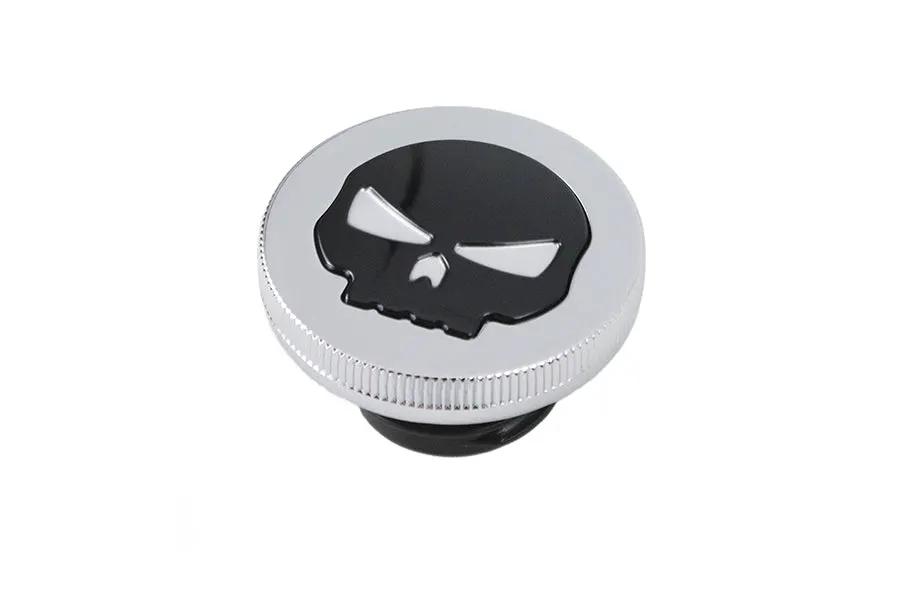 Wyatt Gatling Chrome Skull Style Vented Gas Cap for Harley Davidson FL Models Part #78575R by Wyatt Gatling