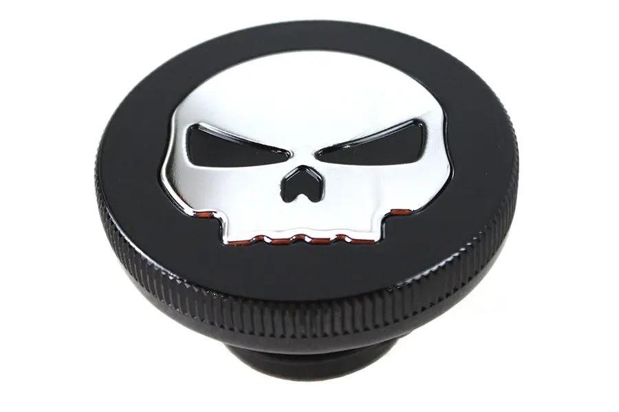 Wyatt Gatling Part 78575RB Black Skull Vented Gas Cap for Harley Davidson FL by Wyatt Gatling