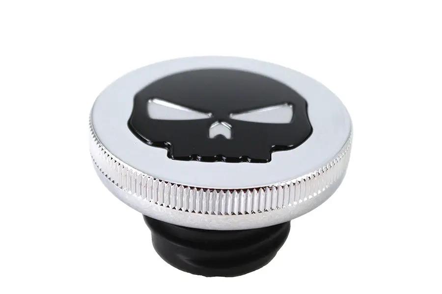 Wyatt Gatling Chrome Skull Gas Cap for Harley Davidson FL Models - Part 78576 by Wyatt Gatling