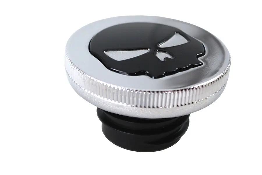 Wyatt Gatling Chrome Skull Gas Cap for Harley Davidson FL Models - Part 78576 by Wyatt Gatling