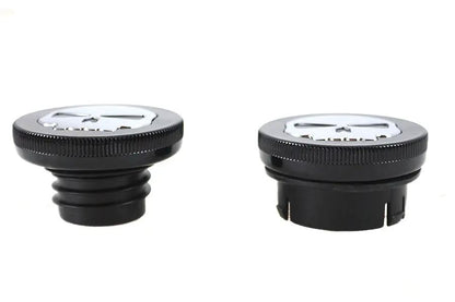 Wyatt Gatling Part 78641B Black Skull Style Vented and Non-Vented Gas Cap Set for Harley Davidson FXST by Wyatt Gatling