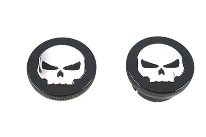 Wyatt Gatling Part 78641B Black Skull Style Vented and Non-Vented Gas Cap Set for Harley Davidson FXST by Wyatt Gatling