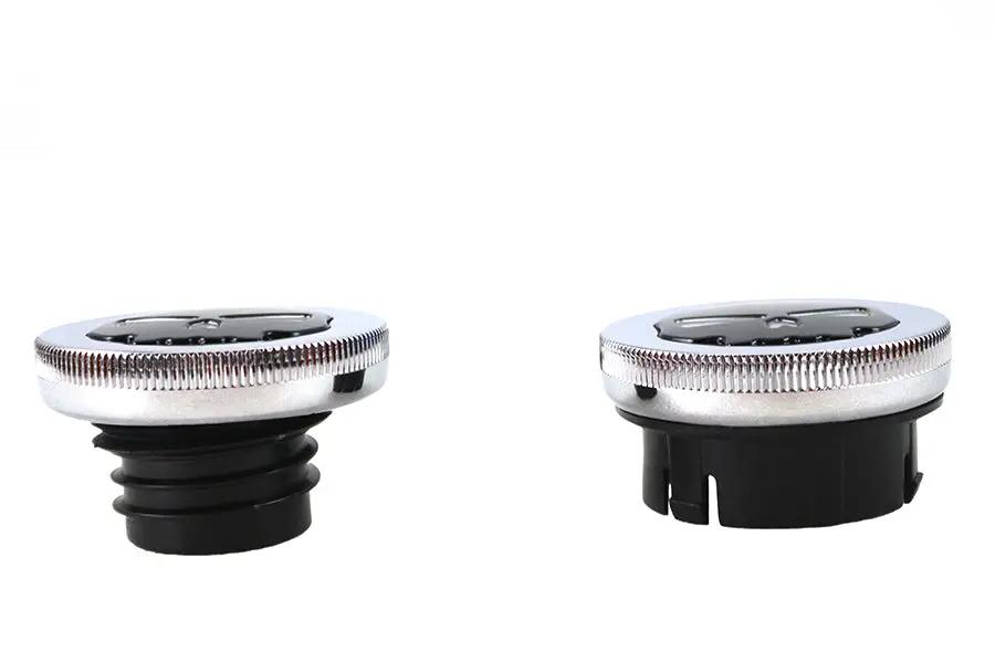 Wyatt Gatling Chrome Skull Style Vented and Dummy Gas Cap Set for Harley Davidson FXST by Wyatt Gatling
