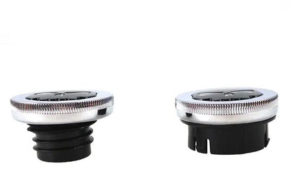 Wyatt Gatling Chrome Skull Style Vented and Dummy Gas Cap Set for Harley Davidson FXST by Wyatt Gatling