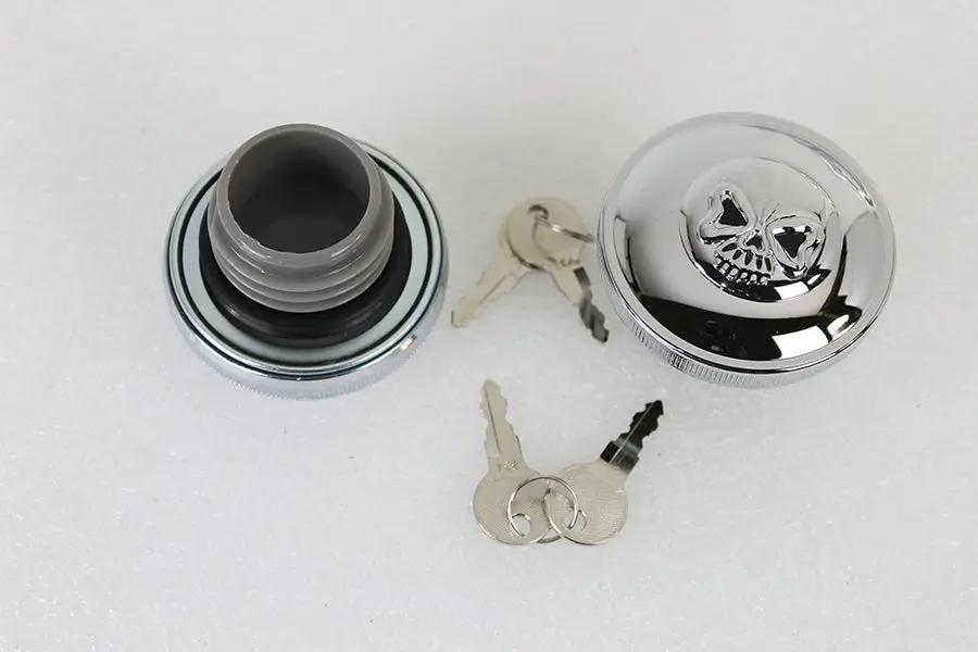 Wyatt Gatling Keyed Gas Cap Set Vented and Non-Vented Chrome for Harley Davidson FXST by Wyatt Gatling
