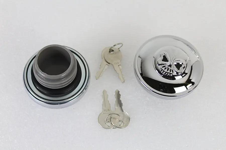 Wyatt Gatling Keyed Gas Cap Set Vented and Non-Vented Chrome for Harley Davidson FXST by Wyatt Gatling