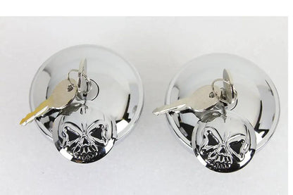 Wyatt Gatling Keyed Gas Cap Set Vented and Non-Vented Chrome for Harley Davidson FXST by Wyatt Gatling