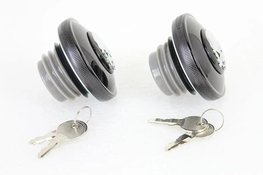 Wyatt Gatling Part 78401B Keyed Gas Cap Set for Harley Davidson FXST Models by Wyatt Gatling