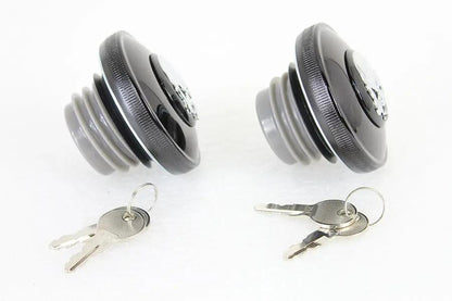 Wyatt Gatling Part 78401B Keyed Gas Cap Set for Harley Davidson FXST Models by Wyatt Gatling