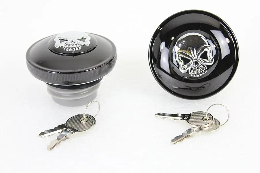 Wyatt Gatling Part 78401B Keyed Gas Cap Set for Harley Davidson FXST Models by Wyatt Gatling