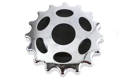 Wyatt Gatling Part 78085 Vented Chrome Sprocket Gas Cap for Harley Davidson FXS by Wyatt Gatling