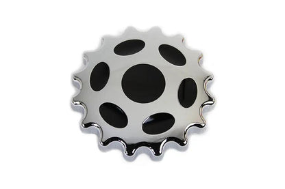 Wyatt Gatling Sprocket Gas Cap Non-Vented Chrome for Harley Davidson FLST (Part #78086) by Wyatt Gatling
