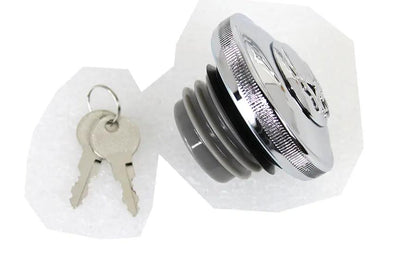 Wyatt Gatling Part 78399 Keyed Gas Cap Vented Chrome for Harley Davidson FX (1996-2005) by Wyatt Gatling