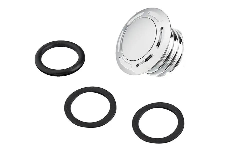 V-Twin Slot Pop Up Vented Gas Cap with Chrome Finish for Harley Davidson FL Models by V-Twin