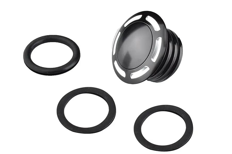 V-Twin Slot Pop Up Vented Gas Cap with Black Finish for Harley Davidson FL Models - Part #78688B by V-Twin