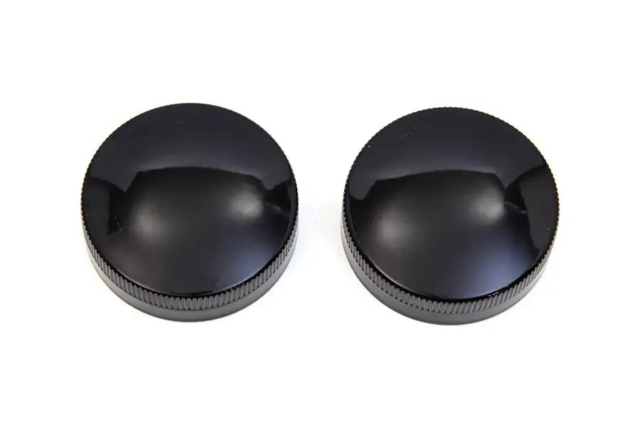 Wyatt Gatling 74818EB Gas and Oil Cap Set for Harley Davidson G 1937-1946 with Black Finish by Wyatt Gatling