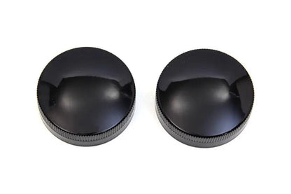 Wyatt Gatling 74818EB Gas and Oil Cap Set for Harley Davidson G 1937-1946 with Black Finish by Wyatt Gatling