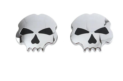 Wyatt Gatling Skull Style Gas Cap Set for Harley Davidson - Chrome Finish, Fits 1996-1999 FLST & FXST Models by Wyatt Gatling