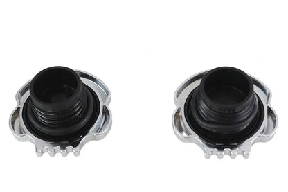 Wyatt Gatling Skull Style Gas Cap Set for Harley Davidson - Chrome Finish, Fits 1996-1999 FLST & FXST Models by Wyatt Gatling