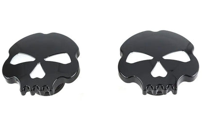 Wyatt Gatling Skull Style Gas Cap Set for Harley Davidson FLST & FXST, Black Finish by Wyatt Gatling