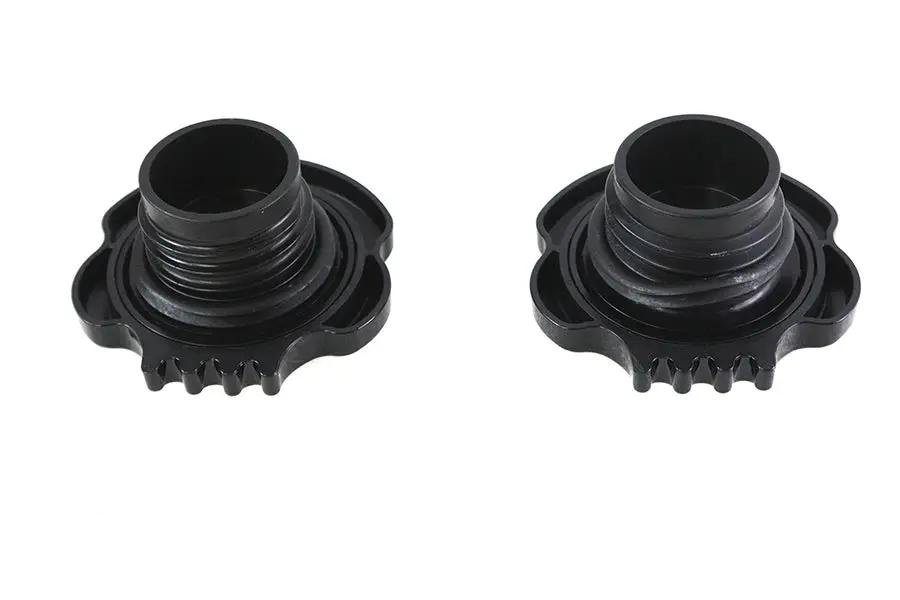 Wyatt Gatling Skull Style Gas Cap Set for Harley Davidson FLST & FXST, Black Finish by Wyatt Gatling