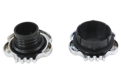 Wyatt Gatling Skull Style Gas Cap Set Chrome for Harley Davidson FLST by Wyatt Gatling