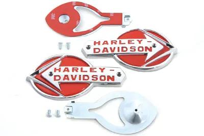 Wyatt Gatling Gas Tank Emblems with Red Lettering for Harley Davidson FL (1959-1960) by Wyatt Gatling