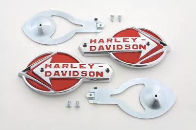 Wyatt Gatling Gas Tank Emblems with Red Lettering for Harley Davidson FL (1959-1960) by Wyatt Gatling