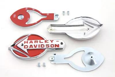 Wyatt Gatling Gas Tank Emblems with Red Lettering for Harley Davidson FL (1959-1960) by Wyatt Gatling