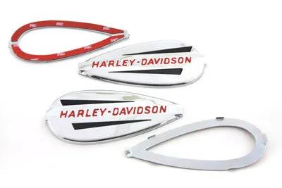 Wyatt Gatling Gas Tank Emblems with Red Lettering – Chrome Finish, Self-Adhesive by Wyatt Gatling