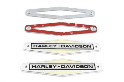 Wyatt Gatling Gas Tank Emblems with Black Lettering for Harley Davidson FL Models by Wyatt Gatling