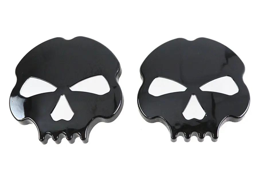 Wyatt Gatling Skull Style Gas Cap Set for Harley Davidson FXST & FLST - Vented and Non-Vented Black by Wyatt Gatling