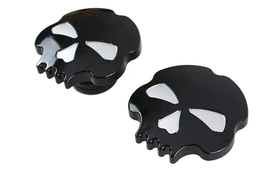 Wyatt Gatling Skull Style Gas Cap Set for Harley Davidson FXST & FLST - Vented and Non-Vented Black by Wyatt Gatling
