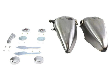 V-Twin 3.5 Gallon Bobbed Gas Tank Set for Harley Davidson FL 1959-1960 by V-Twin