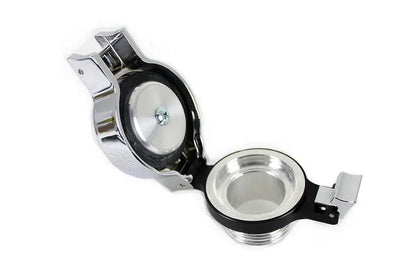 Wyatt Gatling Part 78471 Flip Up Non-Vented Chrome Gas Cap for Harley Davidson FLST & FXST Models by Wyatt Gatling