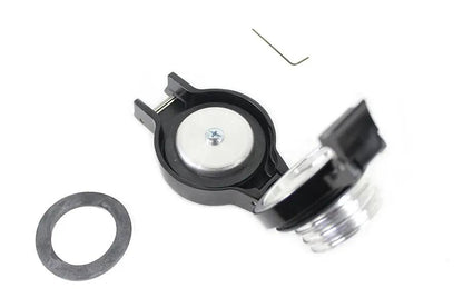 Wyatt Gatling Part 78471B Flip Up Non-Vented Gas Cap - Black Finish for Harley Davidson FLST & FXST (1996-1999) by Wyatt Gatling