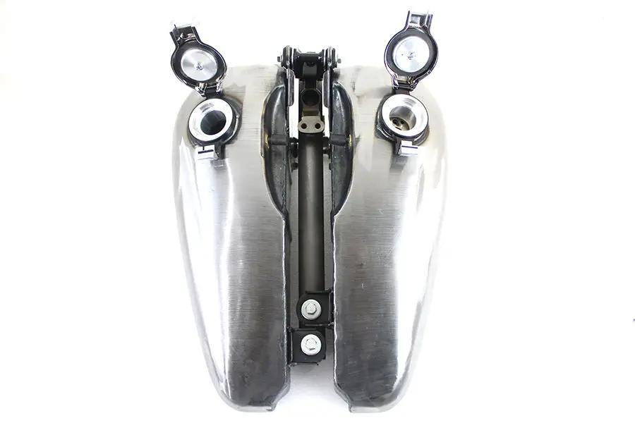 Wyatt Gatling Flip Up Gas Cap Set Chrome – Fits Harley Davidson FLST and FXST (Part #78470+78471) by Wyatt Gatling