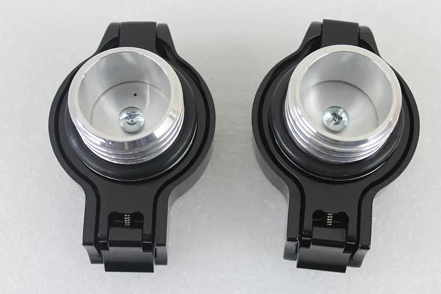 Wyatt Gatling Flip Up Gas Cap Set Black for Harley Davidson FLST & FXST (Part #78470B+78471B) by Wyatt Gatling