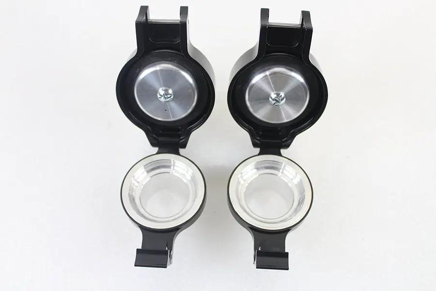 Wyatt Gatling Flip Up Gas Cap Set Black for Harley Davidson FLST & FXST (Part #78470B+78471B) by Wyatt Gatling