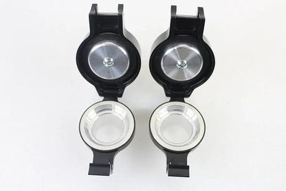Wyatt Gatling Flip Up Gas Cap Set Black for Harley Davidson FLST & FXST (Part #78470B+78471B) by Wyatt Gatling