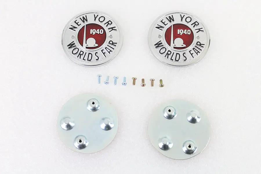Wyatt Gatling World's Fair Tank Emblem Set - Includes Weld-On Mount Strips for Gas Tanks by Wyatt Gatling