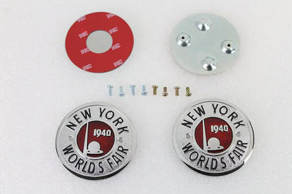 Wyatt Gatling World's Fair Tank Emblem Set - Includes Weld-On Mount Strips for Gas Tanks by Wyatt Gatling