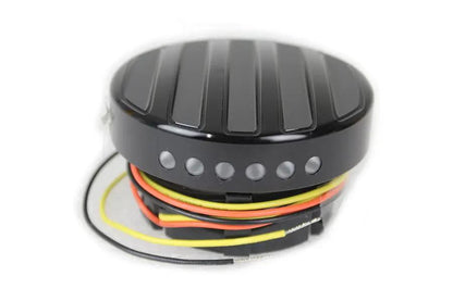 Wyatt Gatling Black LED Ribbed Style Fuel Gauge and Filler Cap Set for Harley Davidson FXST by Wyatt Gatling